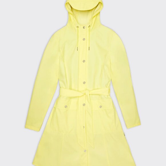 NEW‎ | Rains Curve W Women's Trench Waterproof Rain Jacket Straw Yellow Small - Picture 1 of 8